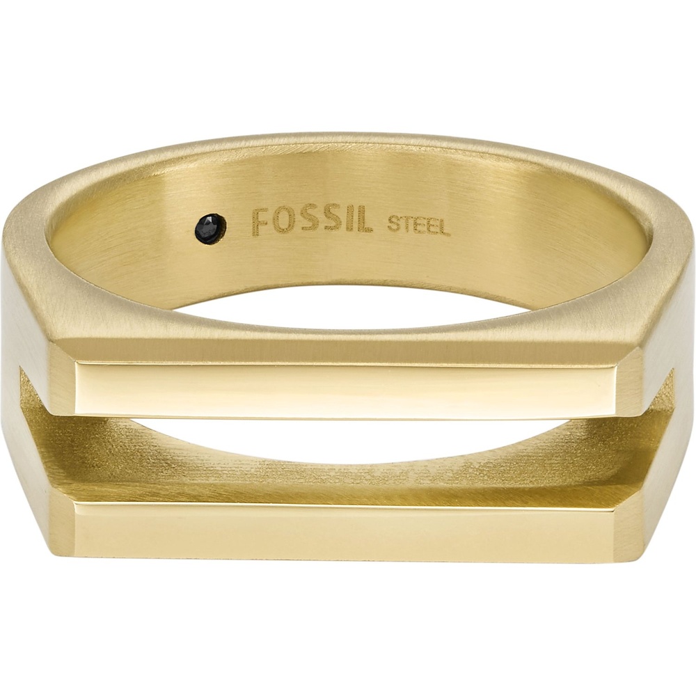 Fossil Bague pour hommes Acier inoxydable or Bague