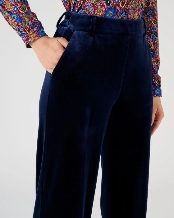 Pantalon large en velours