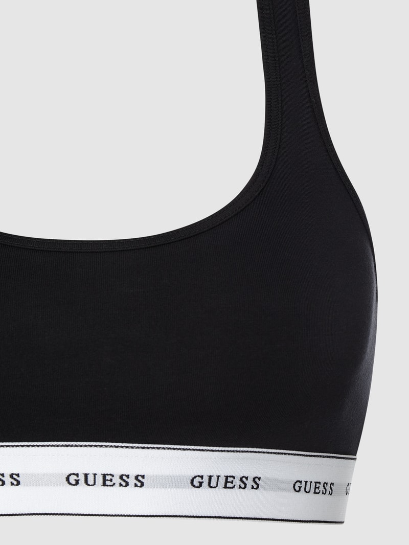 Bustier mit Logo-Bund in schwarz