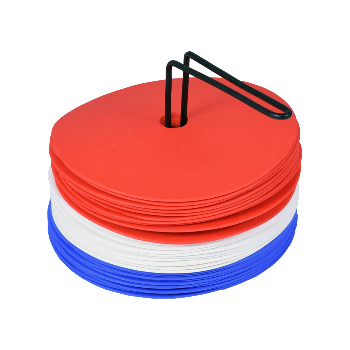 Cawila Gummi Markierungsscheiben 30er Set | rutschfeste Floormarker | 15cm | rot/blau/weiß