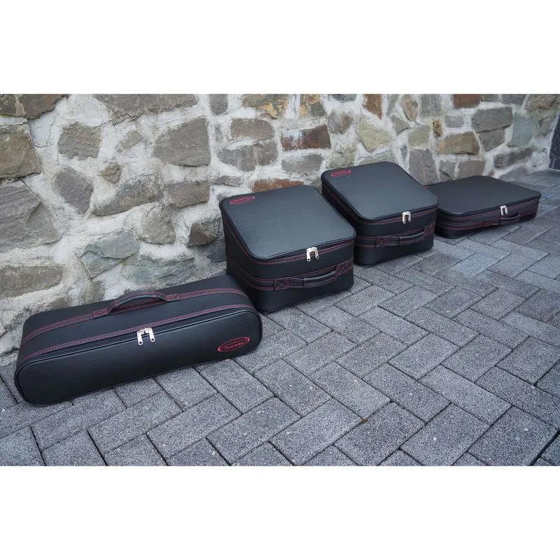 Roadsterbag Jaguar F-Type Cabrio ab 06\/2016 (EU) - 4tlg. Kofferset Kofferraum - Silbergraue Naht\/Futter Grau