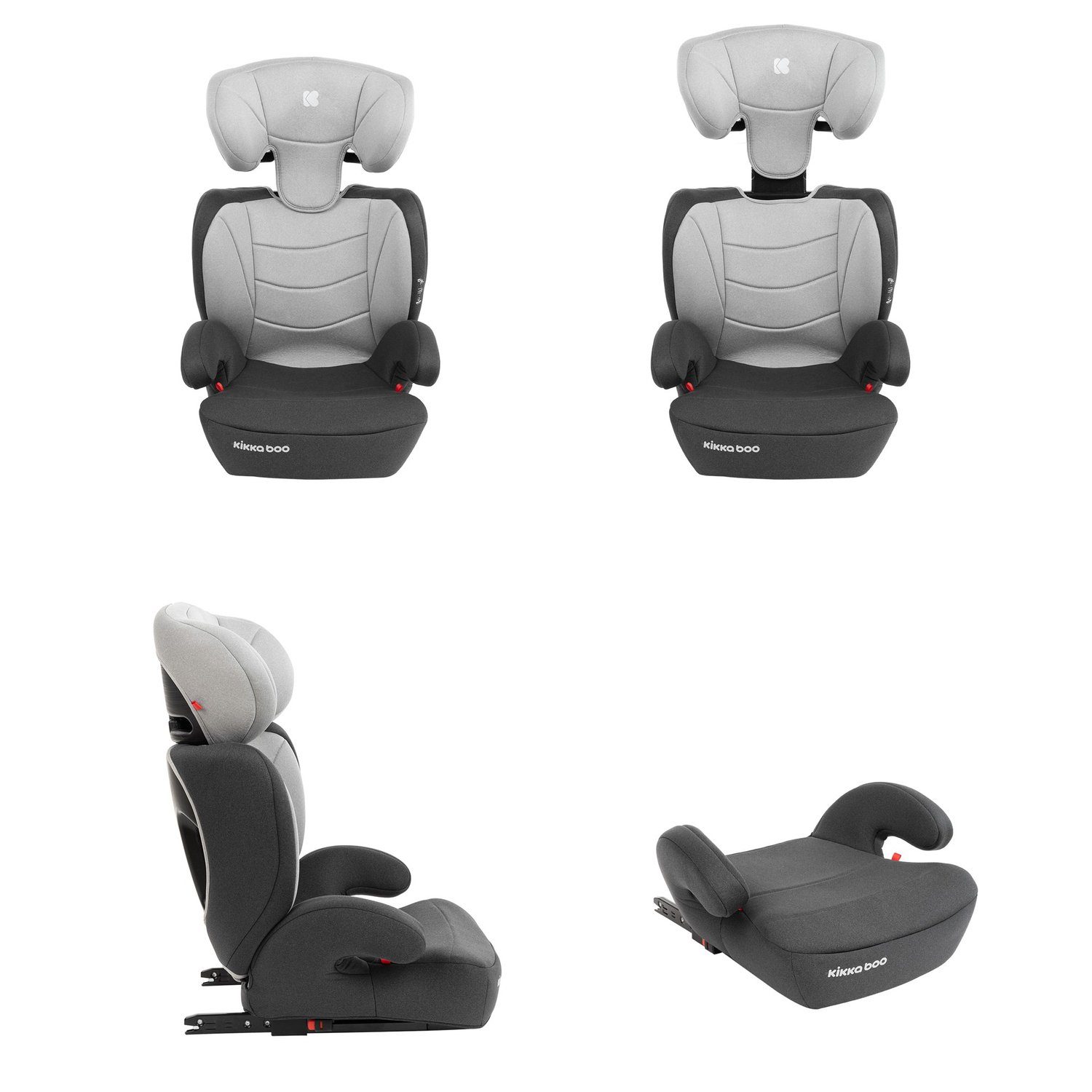 Kikkaboo Kindersitzerhöhung Kindersitz Amaro, bis: 36 kg, Isofix Gruppe 2/3 (15-36 kg) Sitzerhöhung, verstellbar