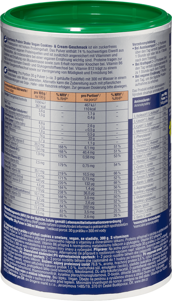 Proteinpulver, Cookies & Cream Geschmack, vegan, 300 g