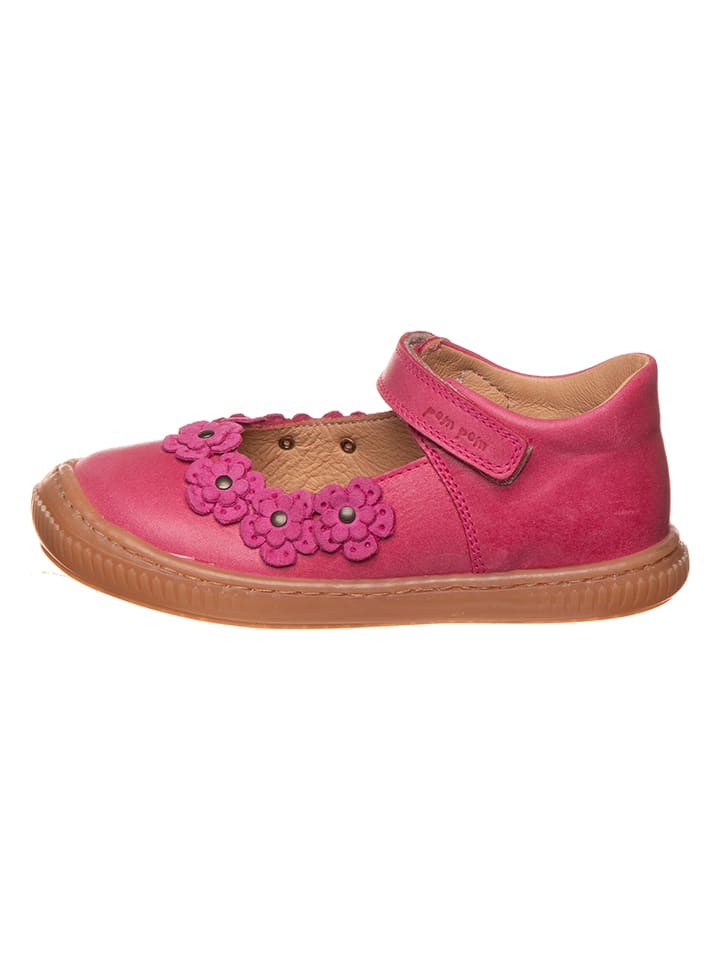 POM POM Leder-Ballerinas in Pink günstig kaufen