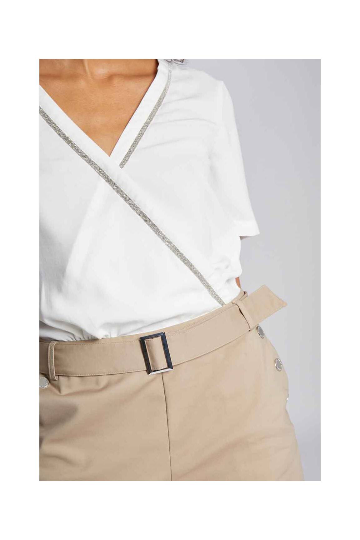 Morgan Combi Shorts Femme couleur beige