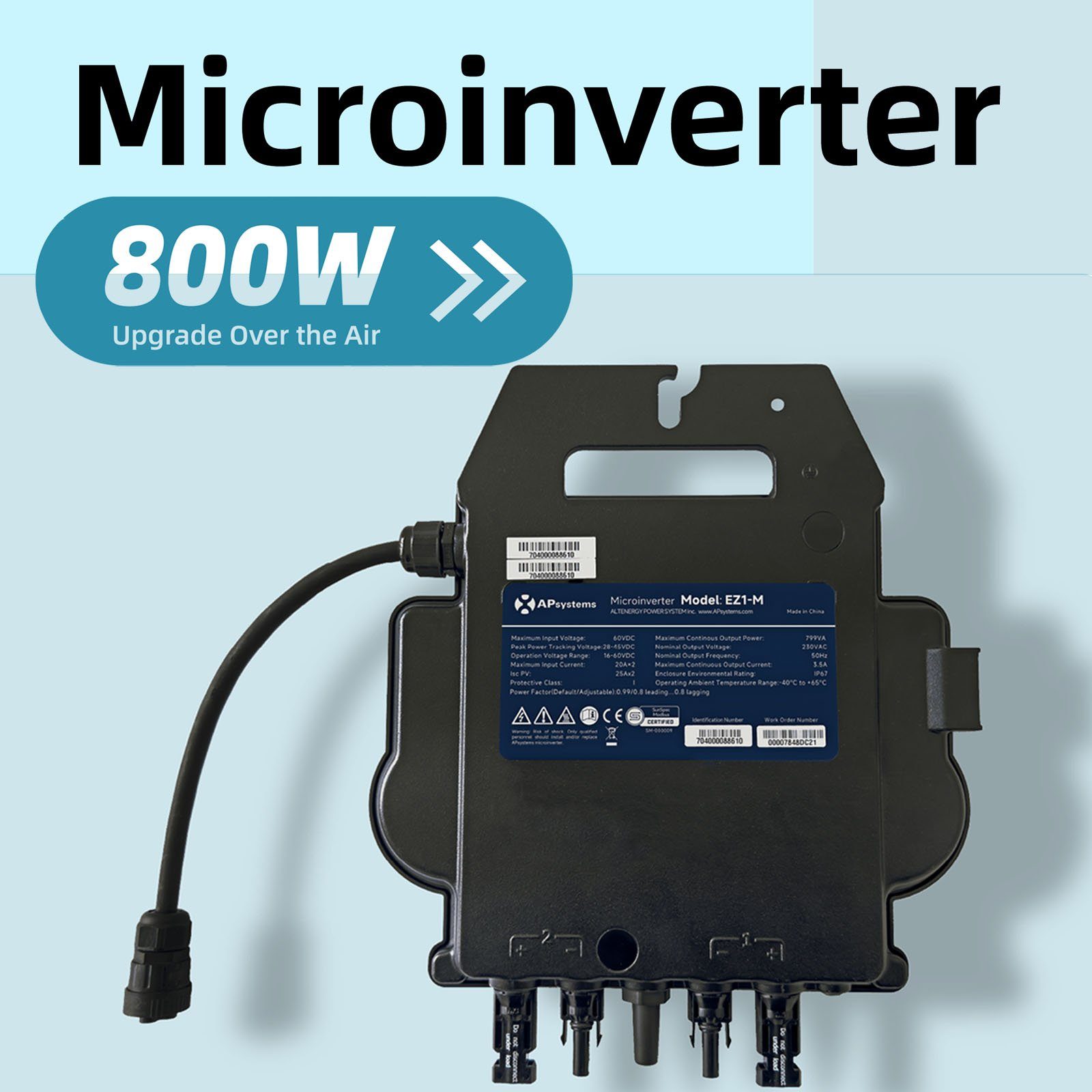 APEX Solar Solaranlage Balkon Solar-Stromerzeugermodul, (800W Mikro-Wechselrichter + 1000W flexibles Solarmodul)