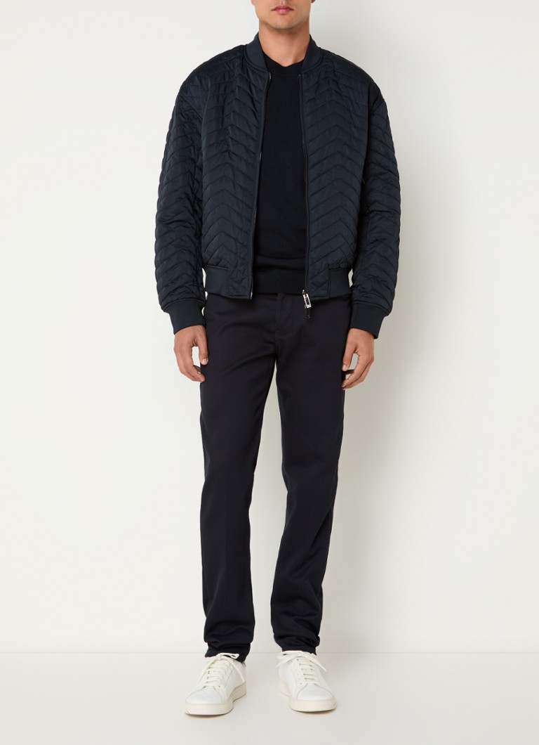 Jachetă bomber matlasată reversibilă de la Emporio Armani, cu buzunare cu fermoar.