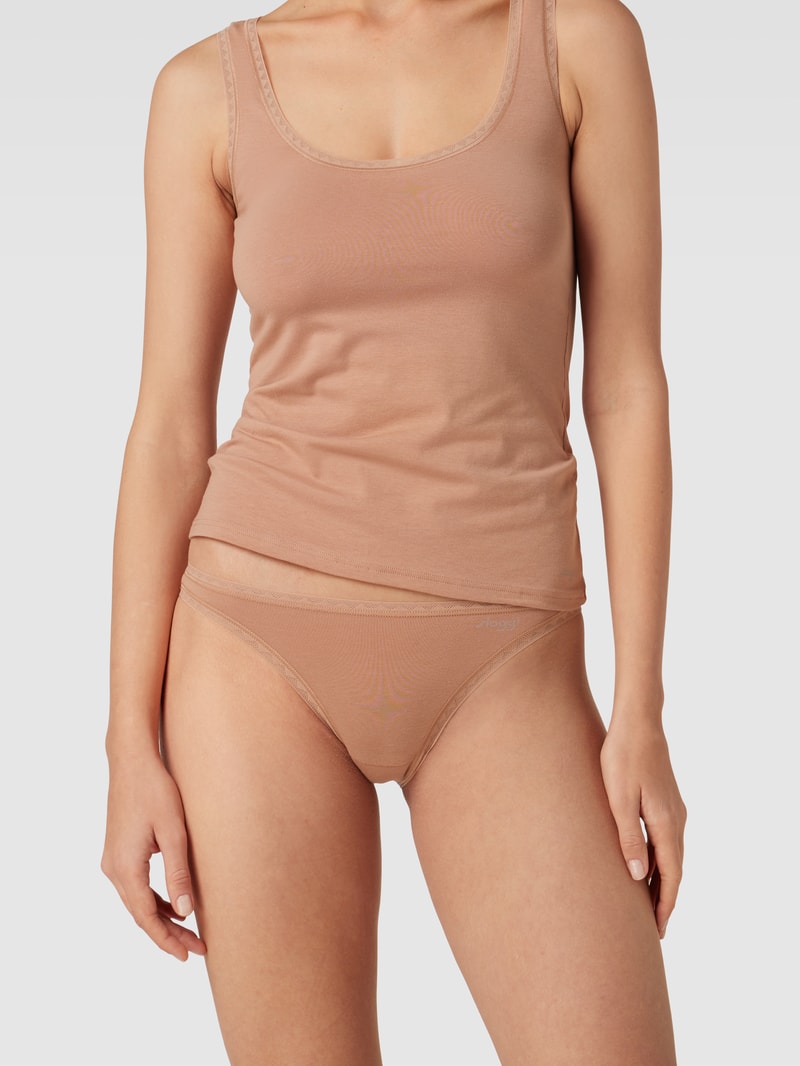 Slip mit Label-Details im 2er-Pack in mittelbraun