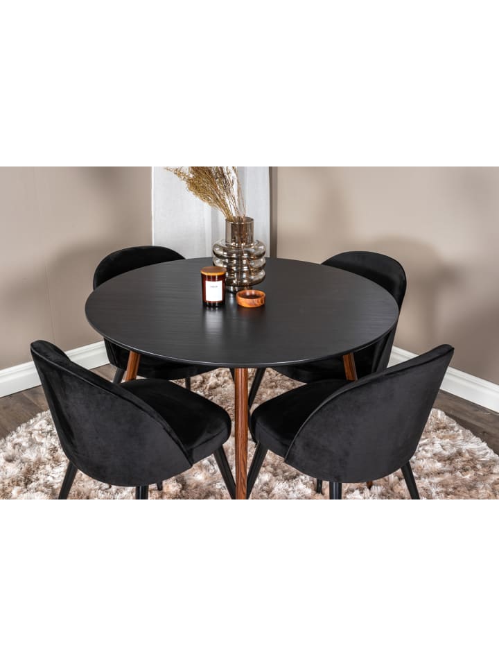 ebuy24 Essgruppe Plaza 19 (5-teilig) Schwarz 100 x 100 cm günstig kaufen onesize