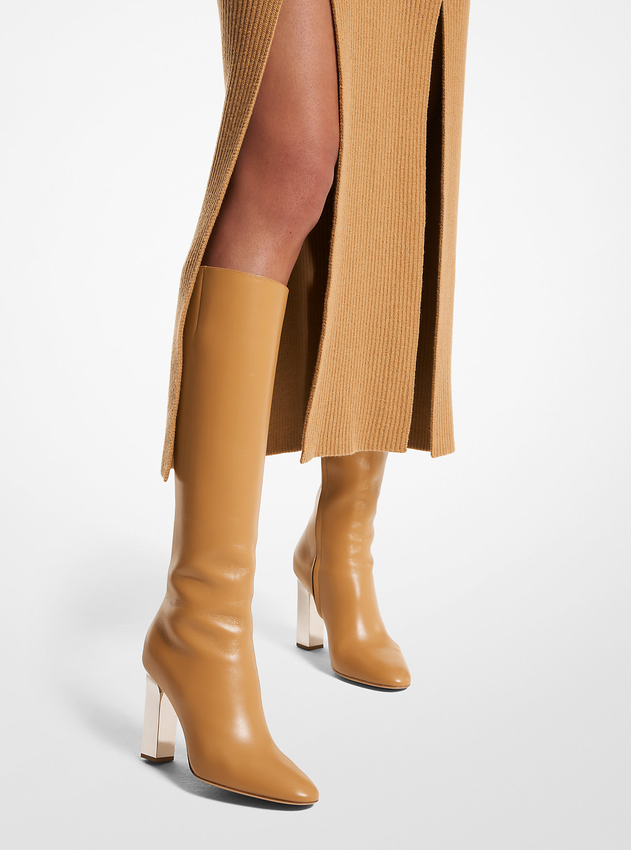 Carly Leather Boot - CAMEL