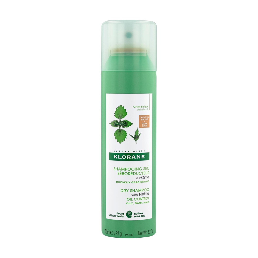 Klorane Ortie Shampooing  Sec cheveux chatains à  bruns spray 150 ml Shampooing sec