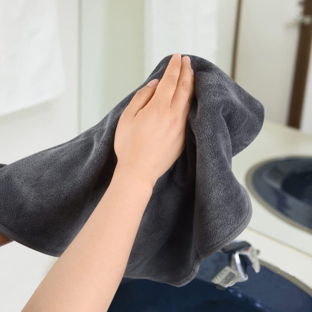 Sarfly Gästehandtücher Mikrofaser Handtuch 4er Set, Super saugfähiges Sporthandtuch Grau