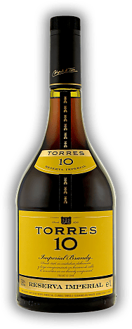 Torres 10 Gran Reserva Imperial Brandy 1,0 Liter Torres 10 Gran Reserva Imperial Brandy 1,0 Liter Miguel Torres 10 Gran Reserva Imperial Brandy der noble spanische Weinbrand. Alter 10 J. - 1	 Liter - Vol 38%