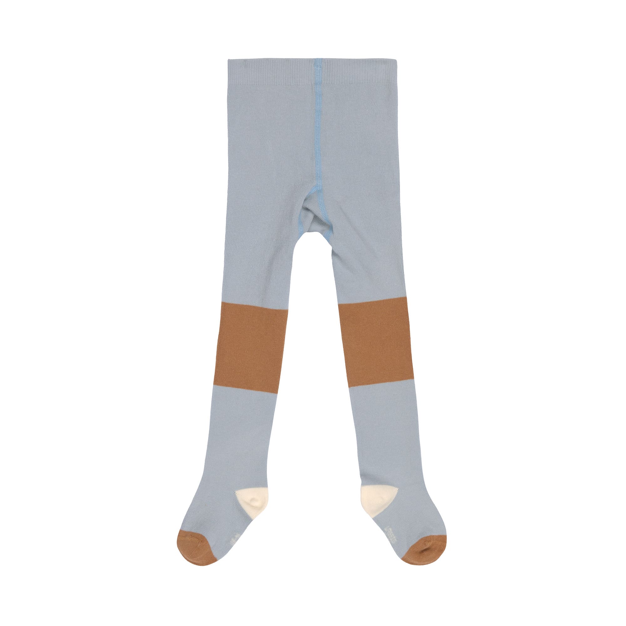 Strumpfhose GOTS - Tights, Block Streifen Hellblau Karamell