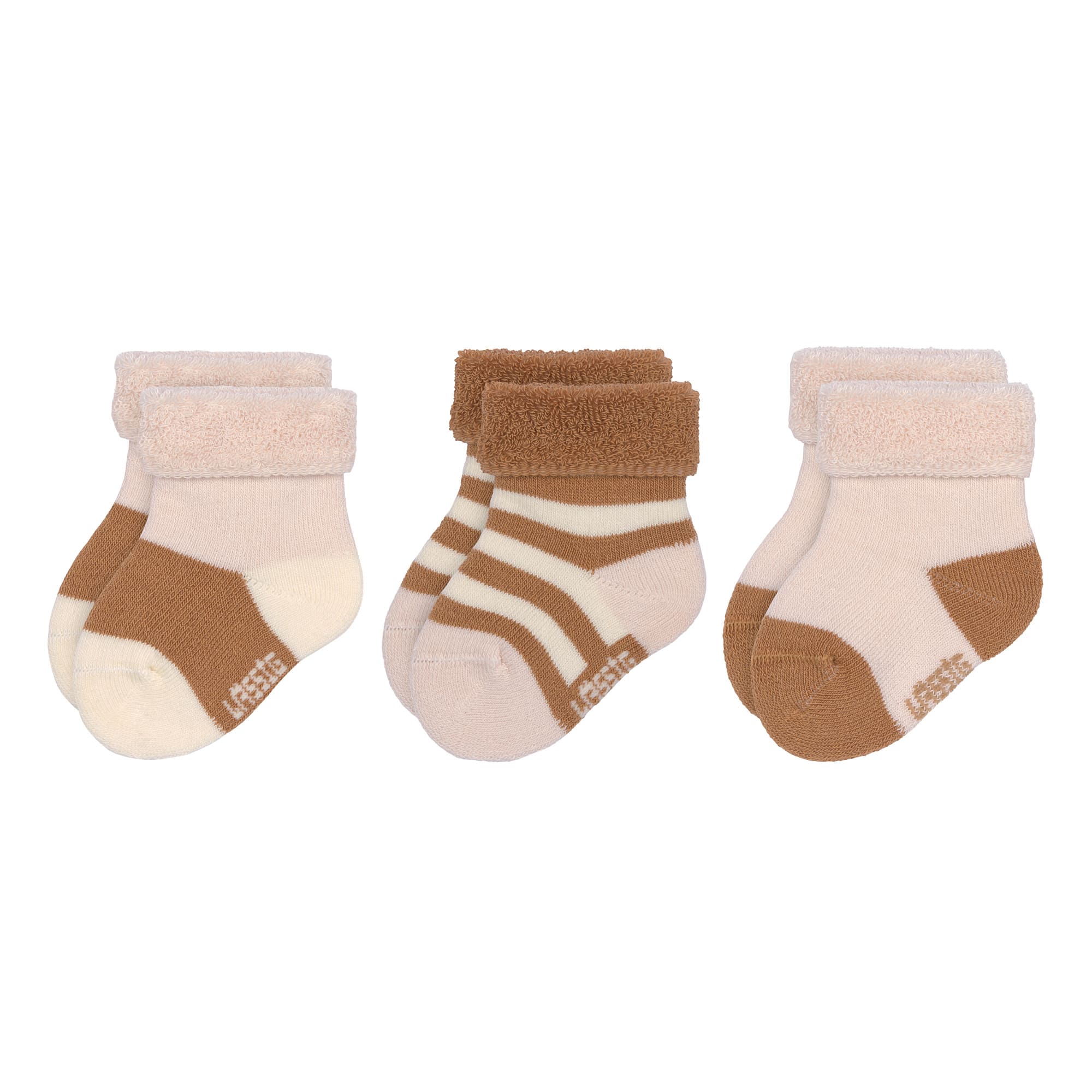 Frottee Socken Kinder (3er Set),  Rosa Karamell