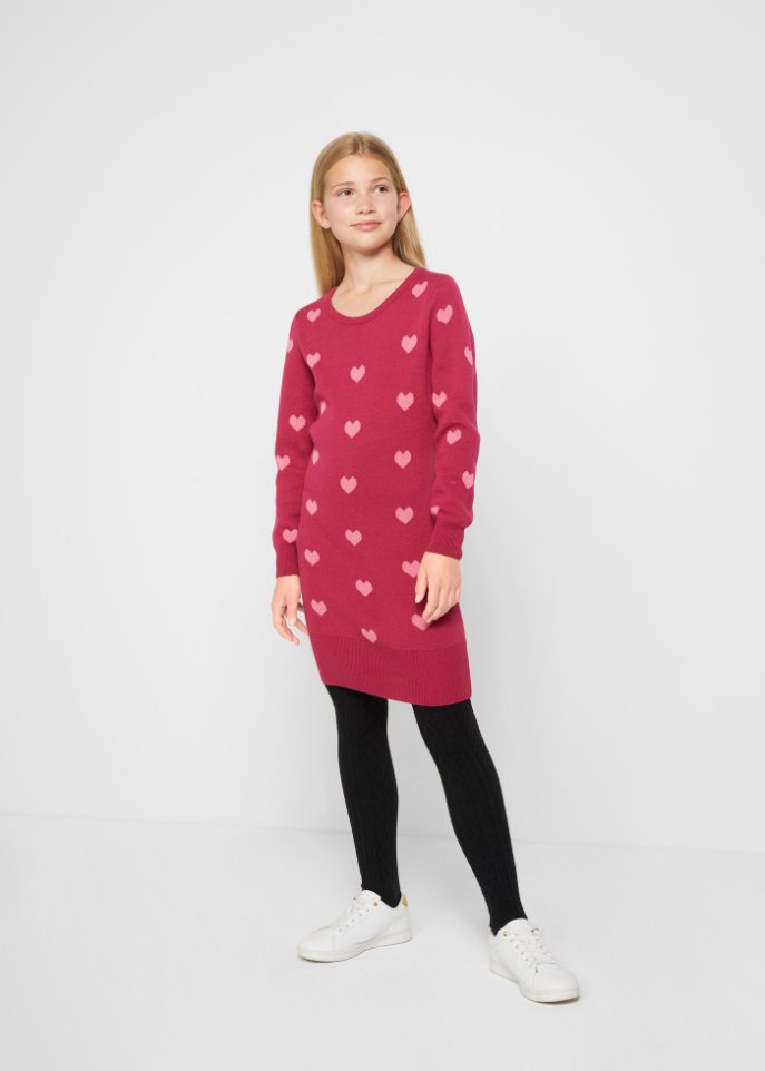 Mädchen Strickpullover mit Herzen