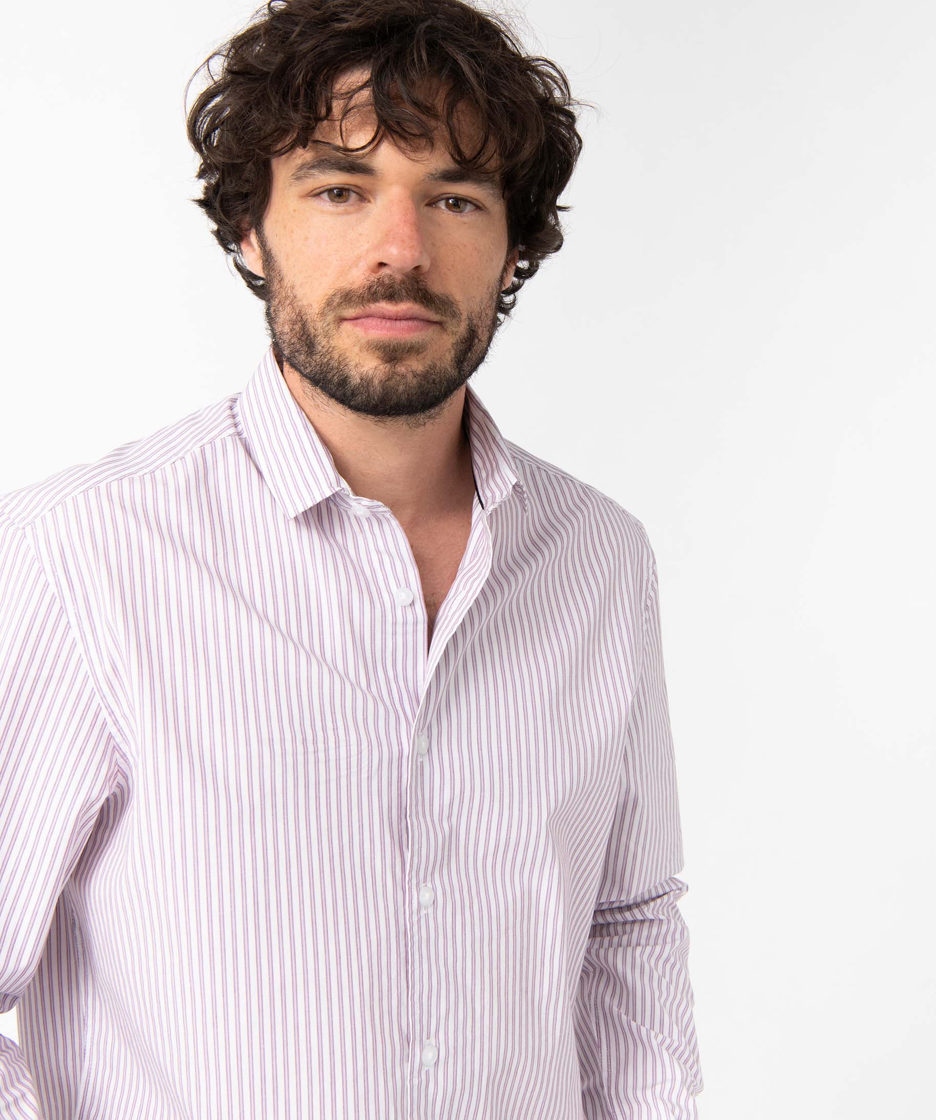 Chemise homme rayée à manches longues raye | GEMO