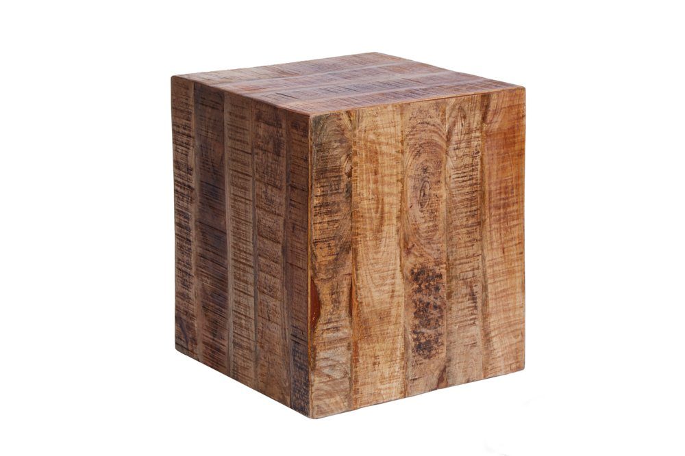 riess-ambiente Beistelltisch FACTORY 40cm natur, Nachttisch · Massivholz · Hocker · mit Rollen · Industrial · Mangoholz