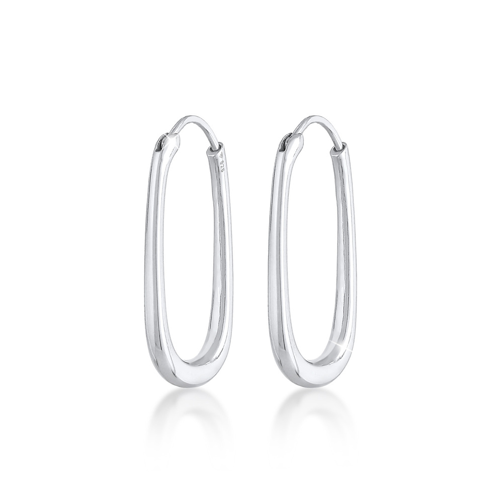 Elli PREMIUM Elli PREMIUM Boucles d'Oreilles Créoles pour dames Ovale élégant intemporel de ba Boucles d'oreilles