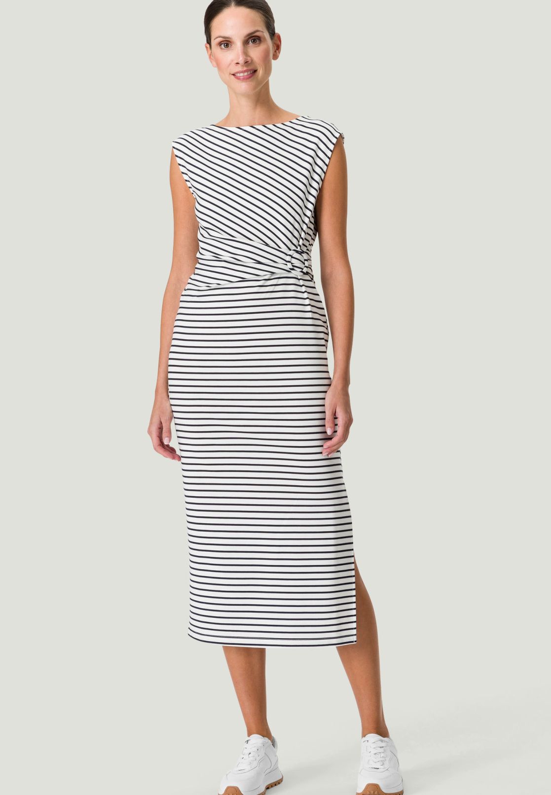 Jerseykleid Midi mit Streifen
