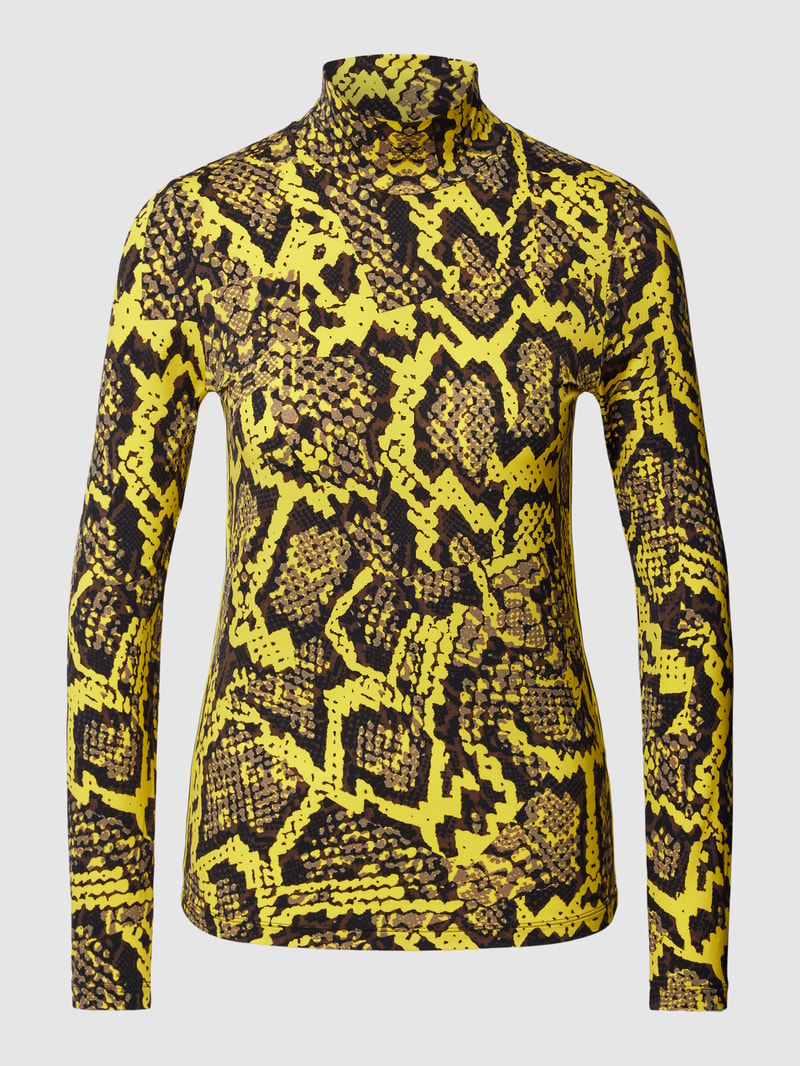 Longsleeve mit Animal-Print in gelb