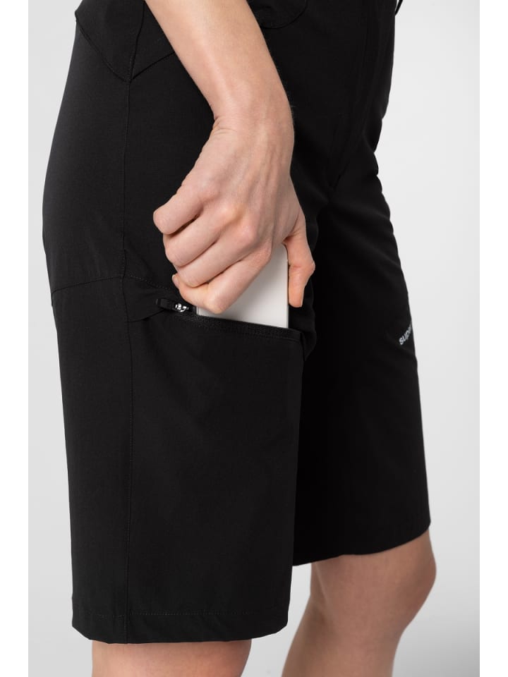 super.natural Merino Fahrradhose W BIKE AND HIKE SHORTS in schwarz günstig kaufen XS