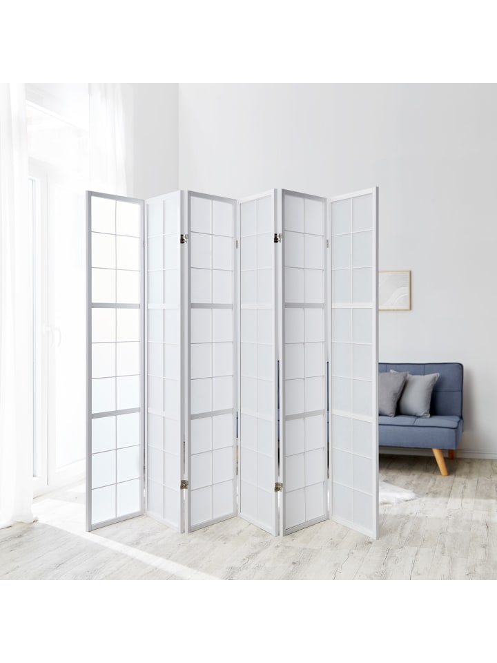 Homestyle4u 6-tlg. Paravent Shoji in Weiß 264x175 cm günstig kaufen onesize