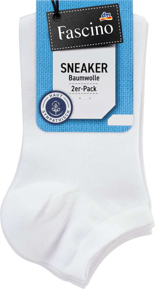 Sneakersocken weiß Gr. 43-46, 2 St