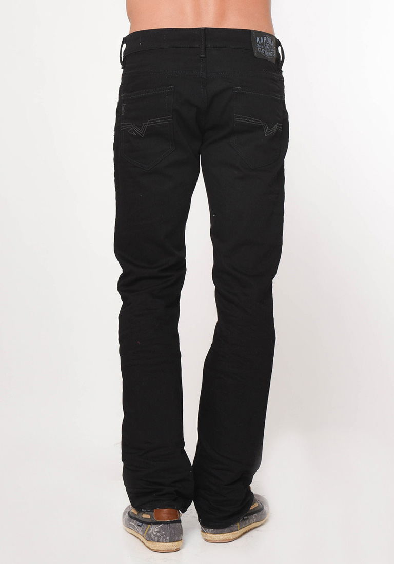 AMBRR  Jeans classique noir - coupe regular