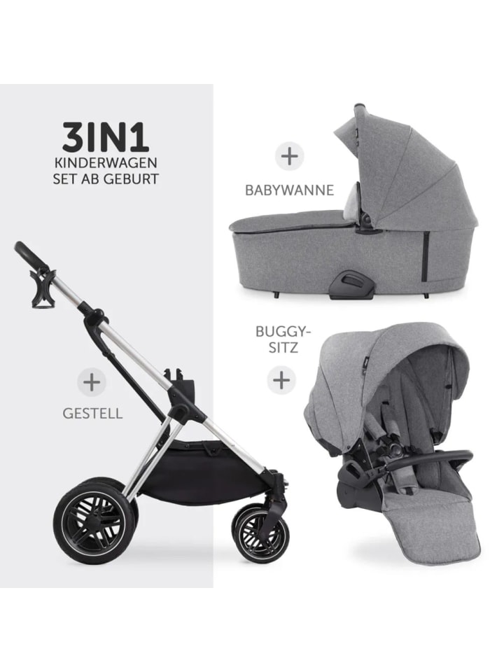 Hauck 4in1 Kinderwagen-Set Vision X Trio Set - inkl. i-Size in grau,silber günstig kaufen onesize