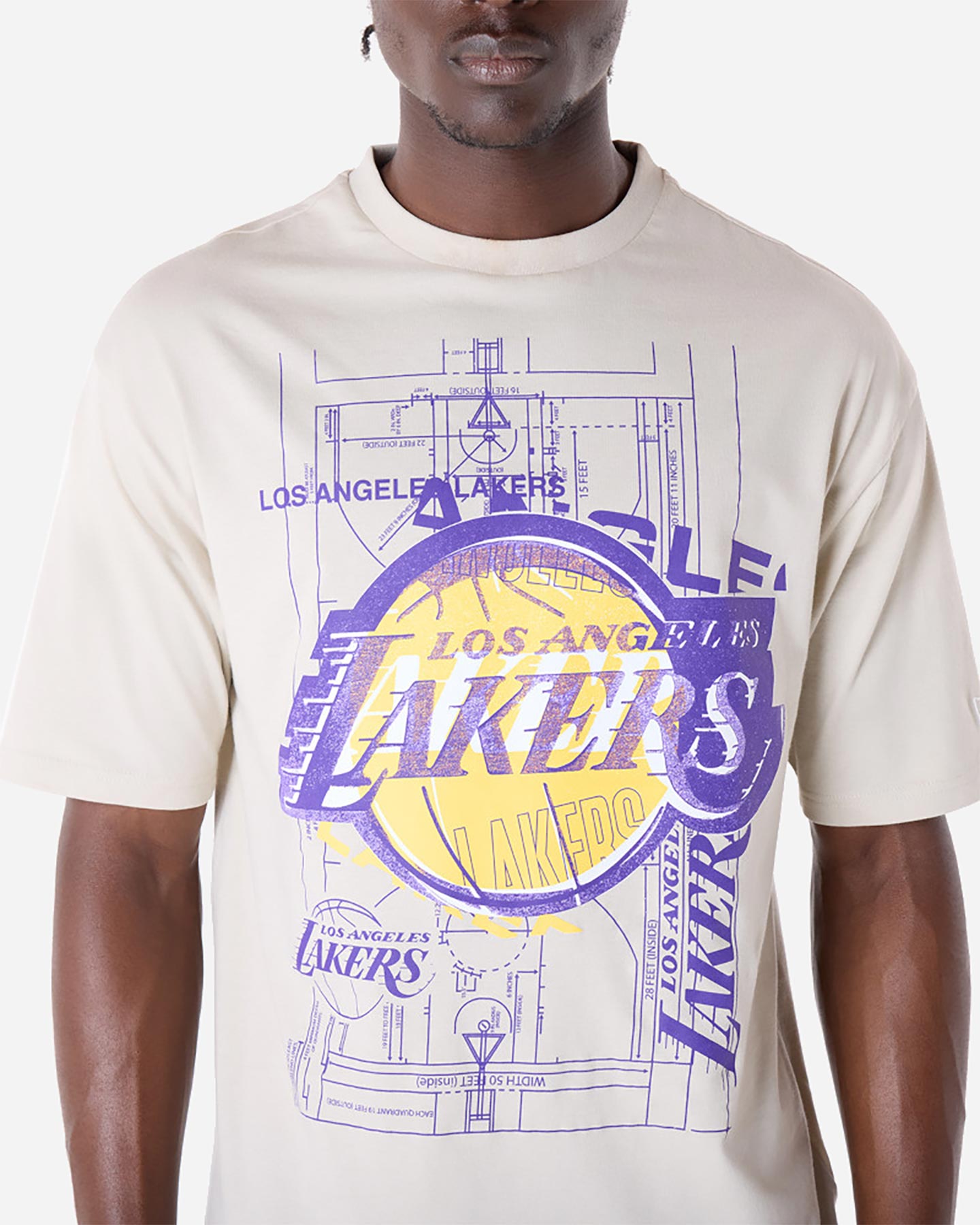 Tričko New Era Graphic Tee Lakers Beige M 60596426