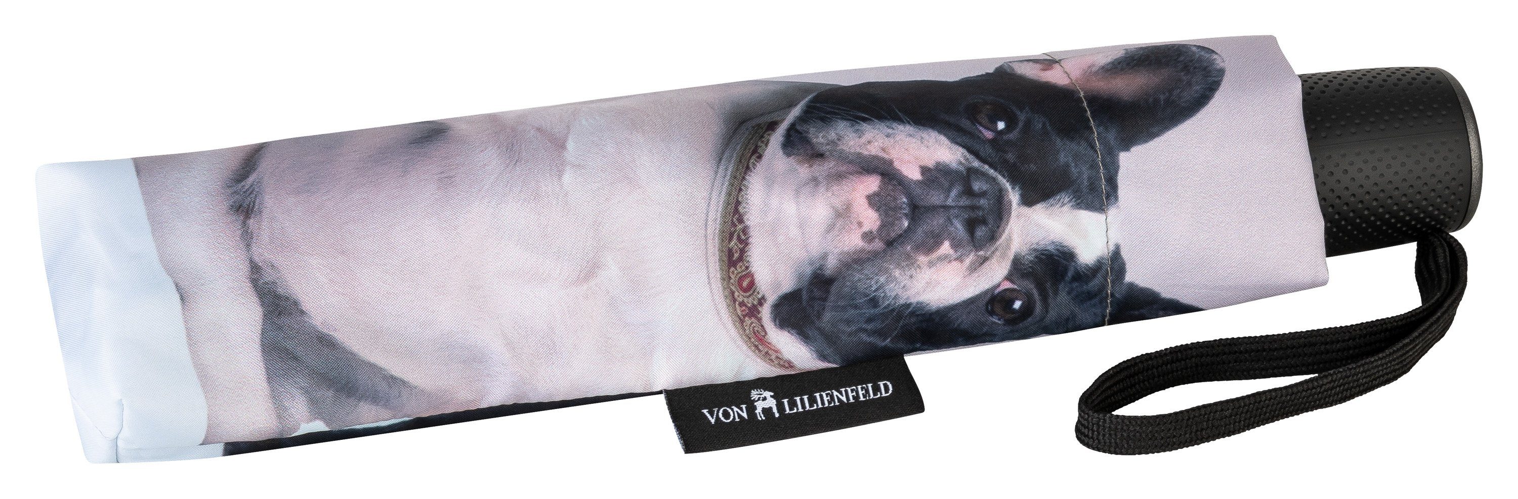von Lilienfeld Taschenregenschirm Motivschirm Französische Bulldoggen Hunde Auf-Zu-Automatik, Hundemotiv