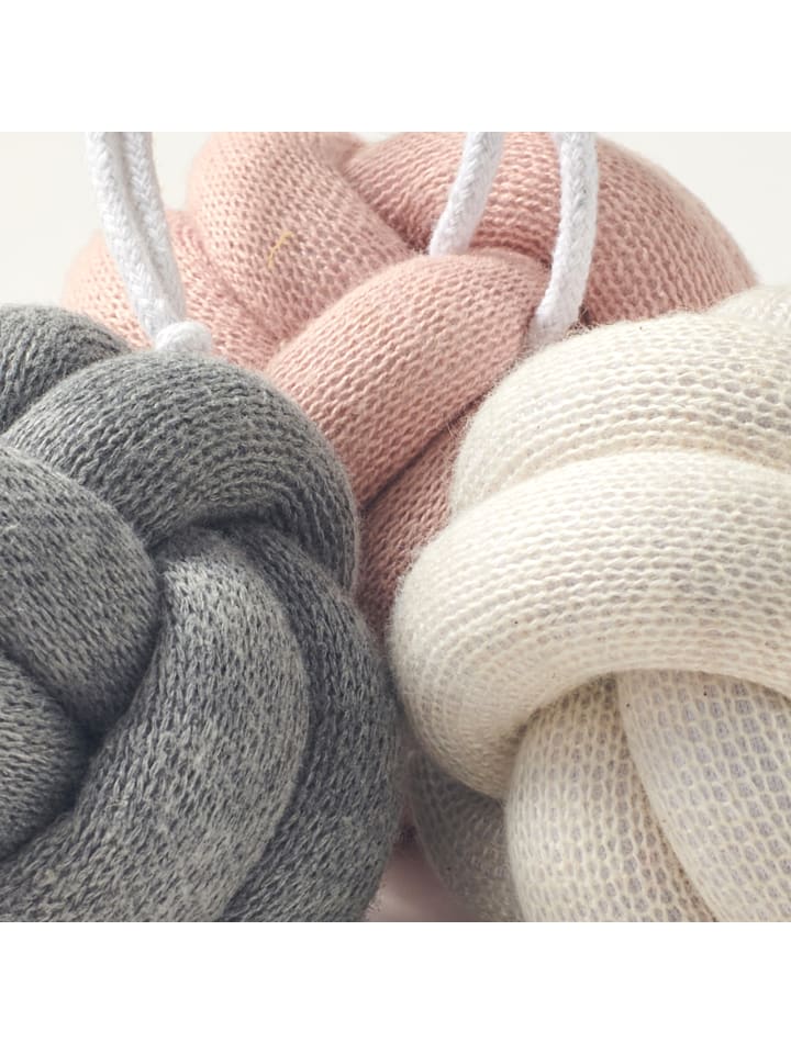 nordic coast company  Baby Gym Knoten Rosa | Grau | Natur - 3er Set günstig kaufen onesize