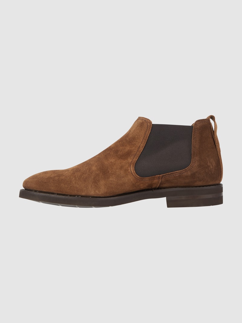 Chelsea Boots aus Veloursleder in mittelbraun