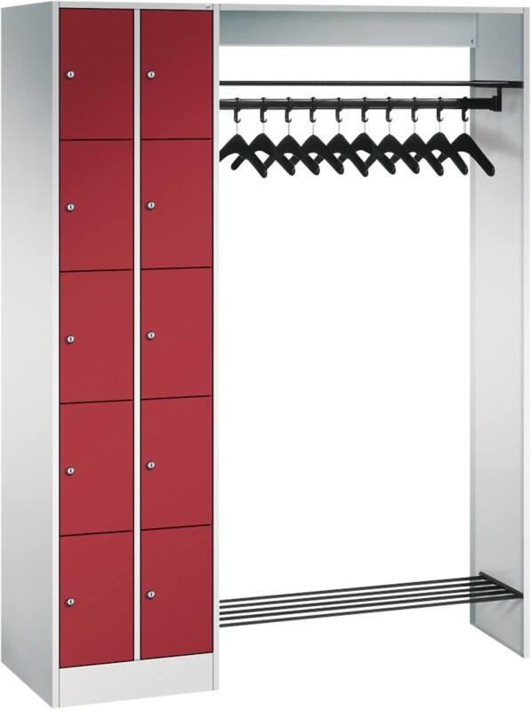 C P Serie 8070 Metall Schließfach 10 Türen Zylinderschloss 1.410 x 480 x 1.950 mm Lichtgrau 80720-00 S10004