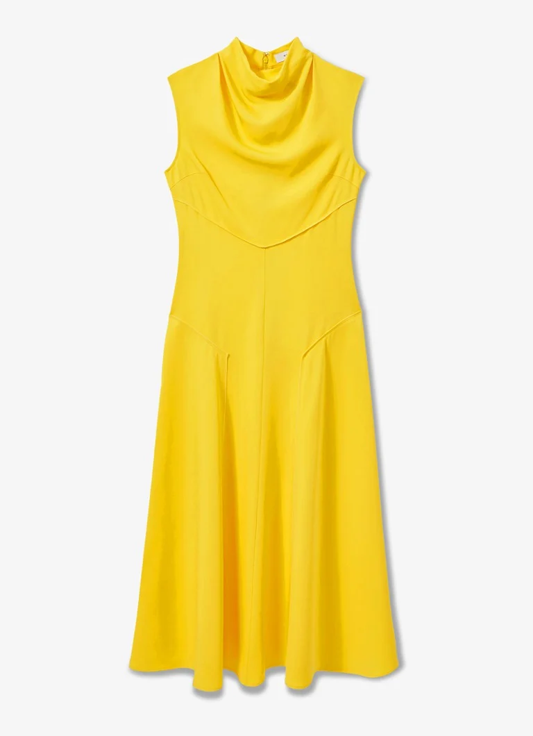 Reiss  Georgia midi jurk met watervalhals