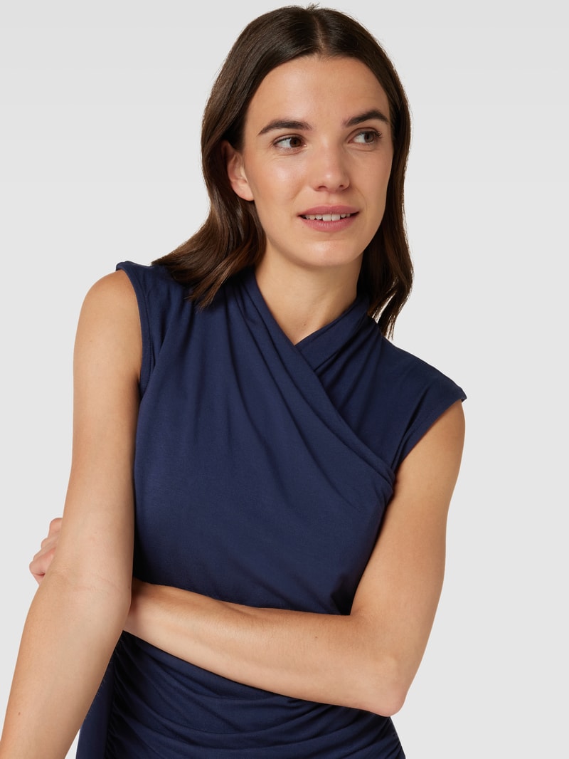 Top in Wickel-Optik in marineblau