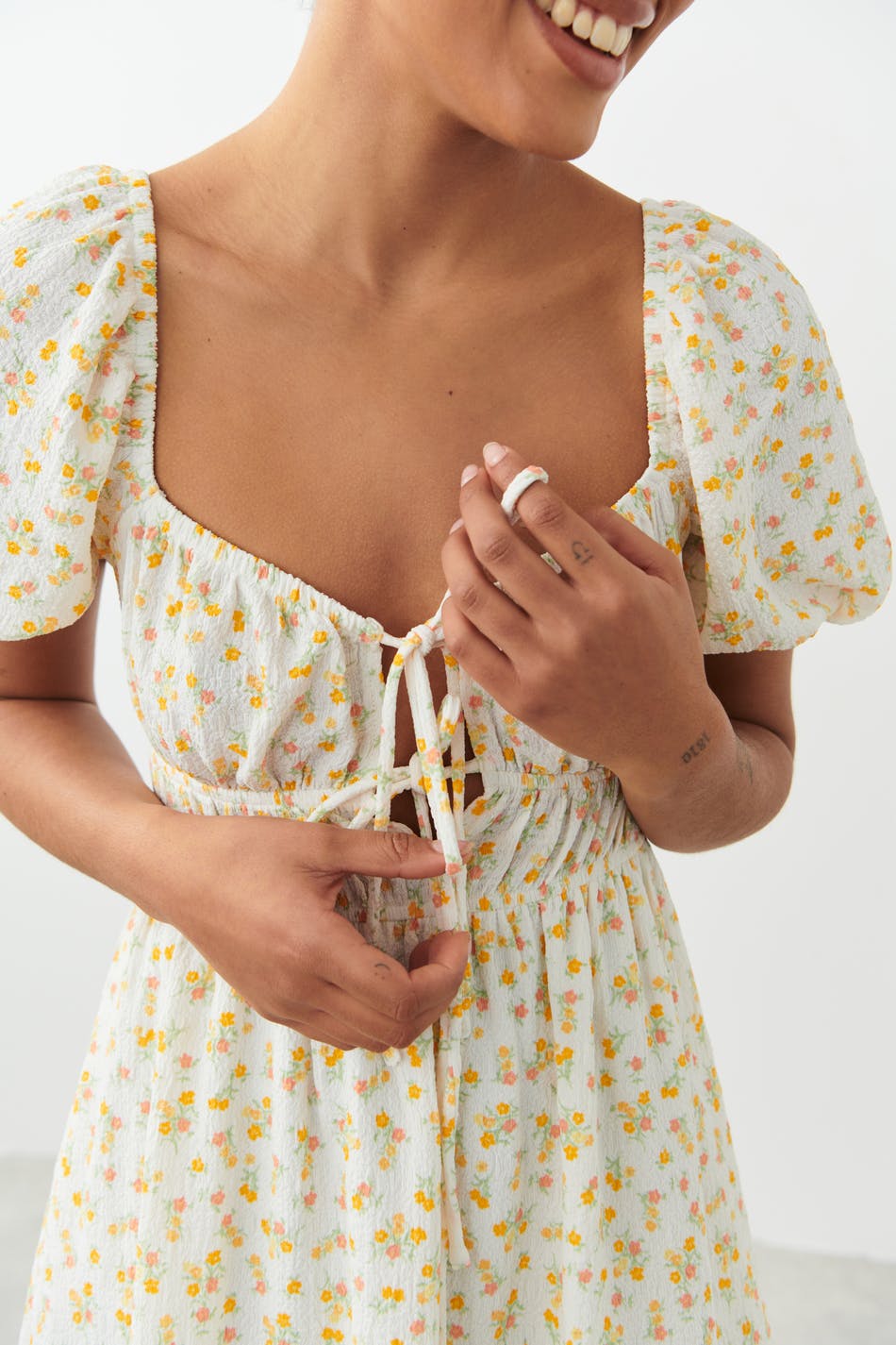 Knot detail mini dress