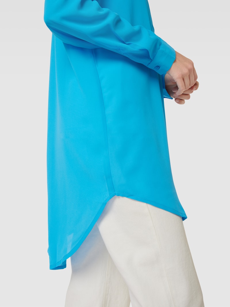 Longbluse mit Stehkragen Modell 'IHCellani' in blau