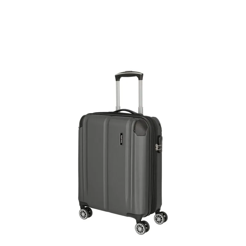 Travelite CITY Trolley S (55cm) mit 4 Rollen (erweiterbar) - Anthrazit