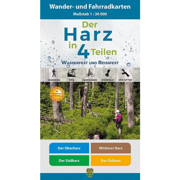 Der Harz in 4 Teilen. Wander- und Fahrradkartenset 1 : 30 000 - Fahrradkarte