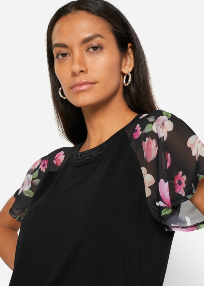 Shirt mit Chiffonärmeln