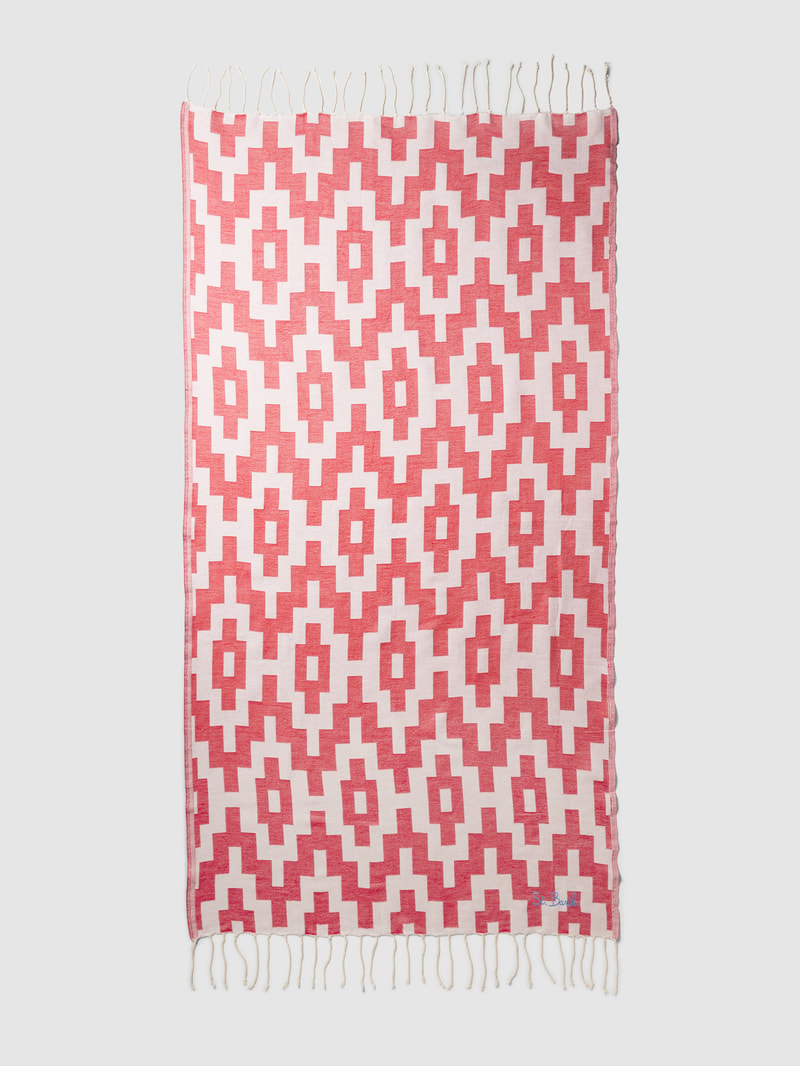 Strandtuch mit Allover-Muster Modell 'FOUTAS LIGHT' in rot