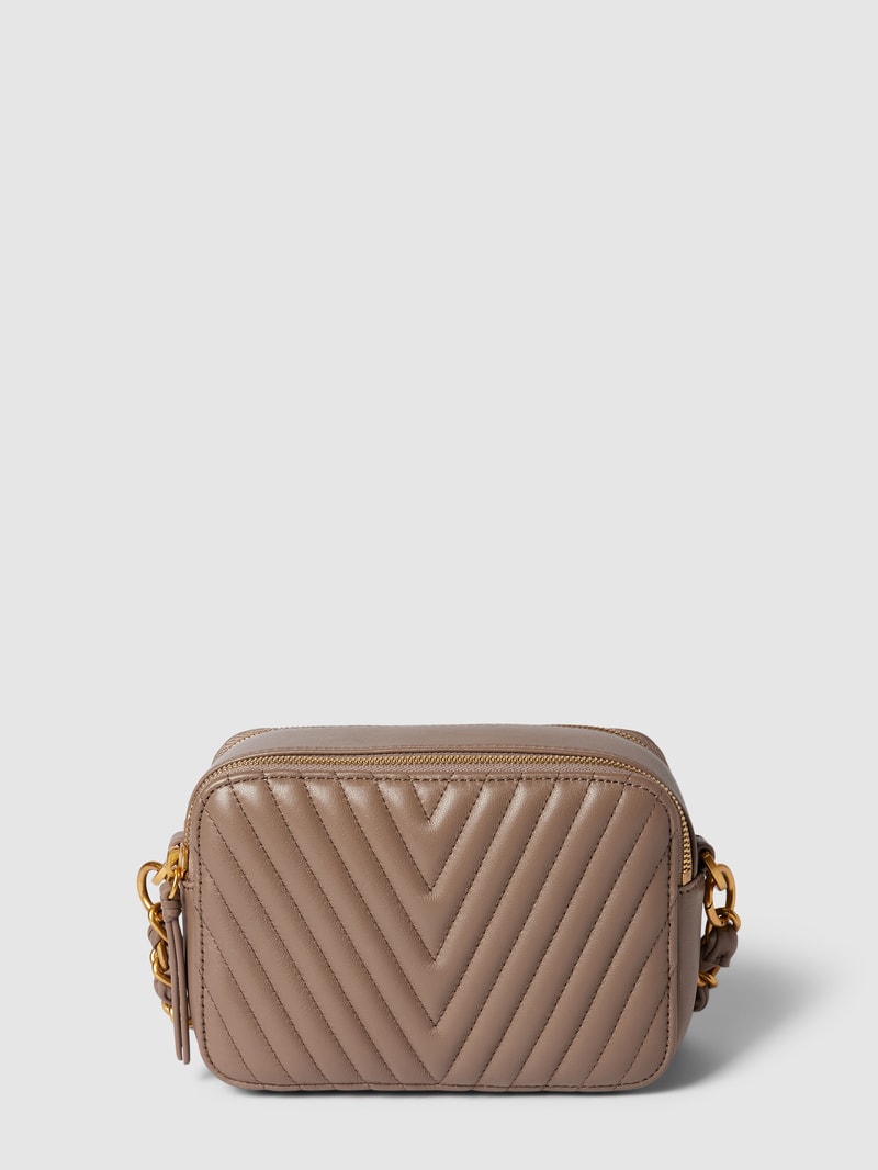 Umhängetasche mit Ziernähten Modell 'ELLA' in taupe