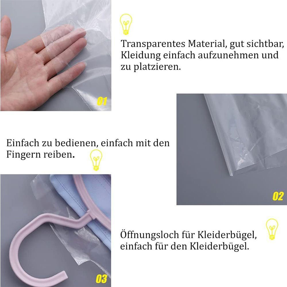 CTGtree Kleidersack 20 Stück Durchsichtige Kleiderhüllen Kunststoff (20 St)