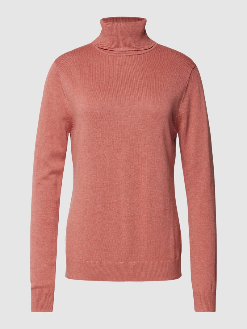 Strickpullover mit Rollkragen in rosé meliert
