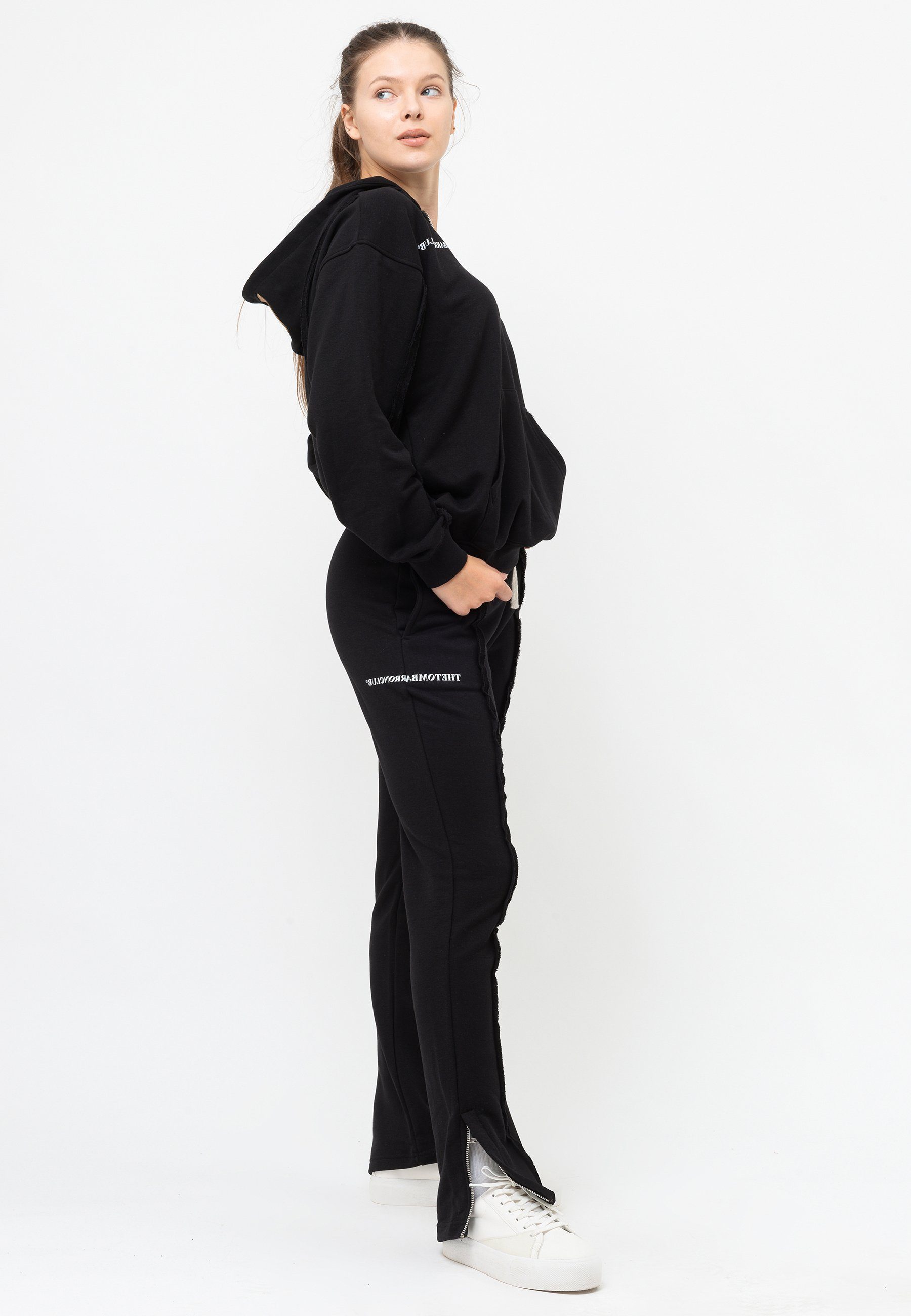 Tom Barron Freizeitanzug TOM BARRON WOMEN OVERSIZE HALF ZIPPER CASUAL SWEATSHIRT AND PANT SET, mit sportivem Design