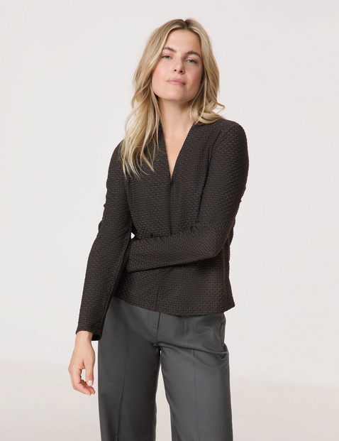 Langarmshirt mit Struktur und Lurex