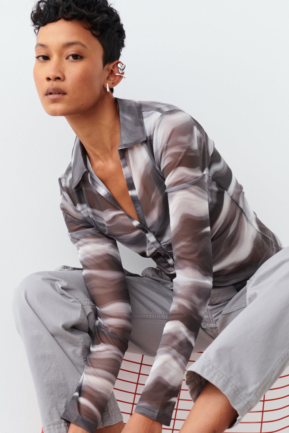Longsleeve mesh top