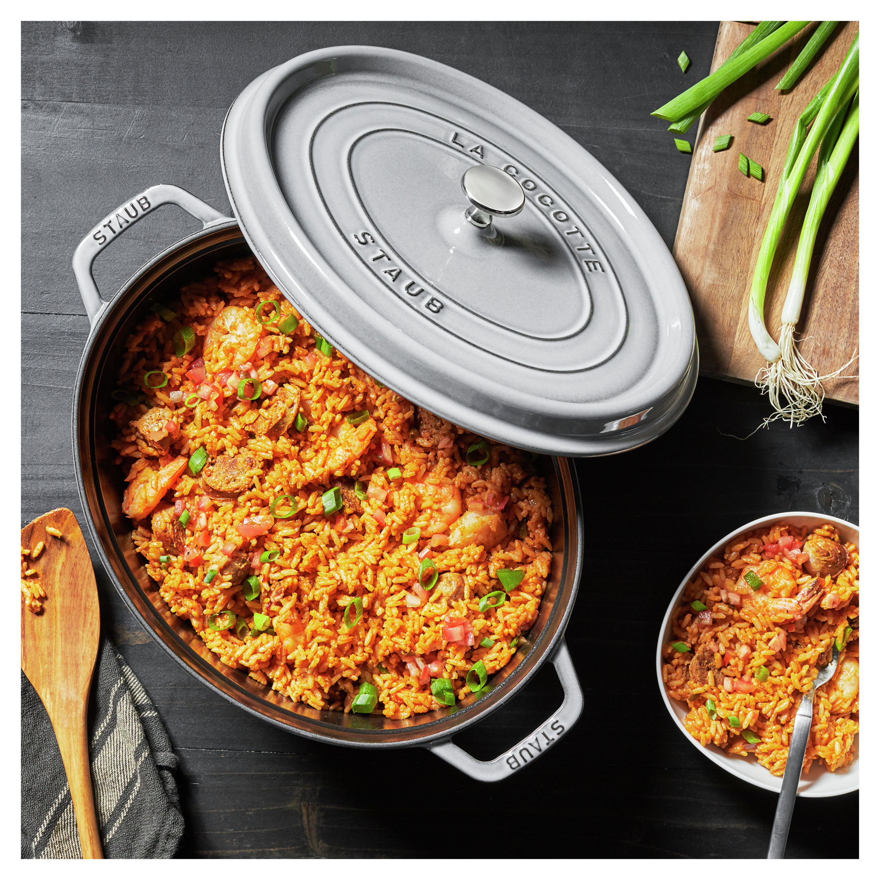 Cocotte 31 cm, oval, Graphit-Grau, Gusseisen
